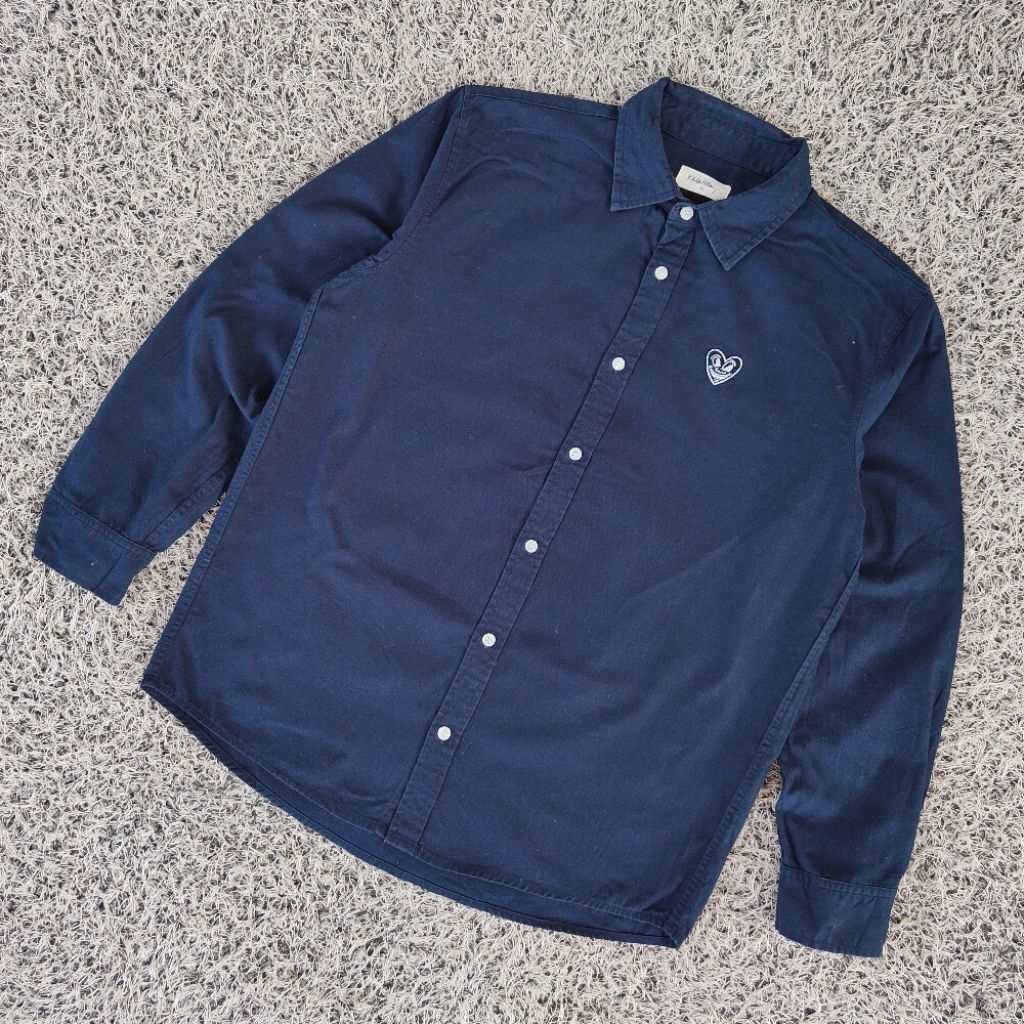 KMJ4 kemeja keith haring navy kemeja casual pria kemeja pria murah