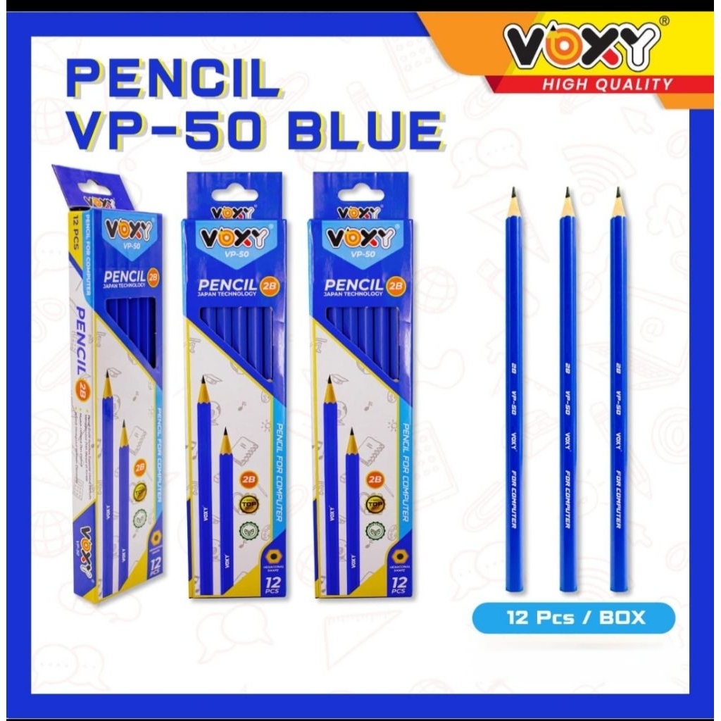 

Pencil voxy / Pensil 2B untuk keperluan sekolah harga murah bahan berkualitas ramah lingkungan 1 box isi 12 pcs