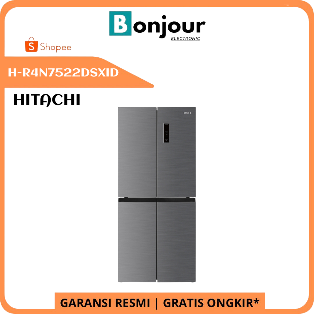 Kulkas Multi Door Hitachi H-R4N7522DSXID 466 Liter Kulkas Hitachi Bottom Freezer - Color Inox