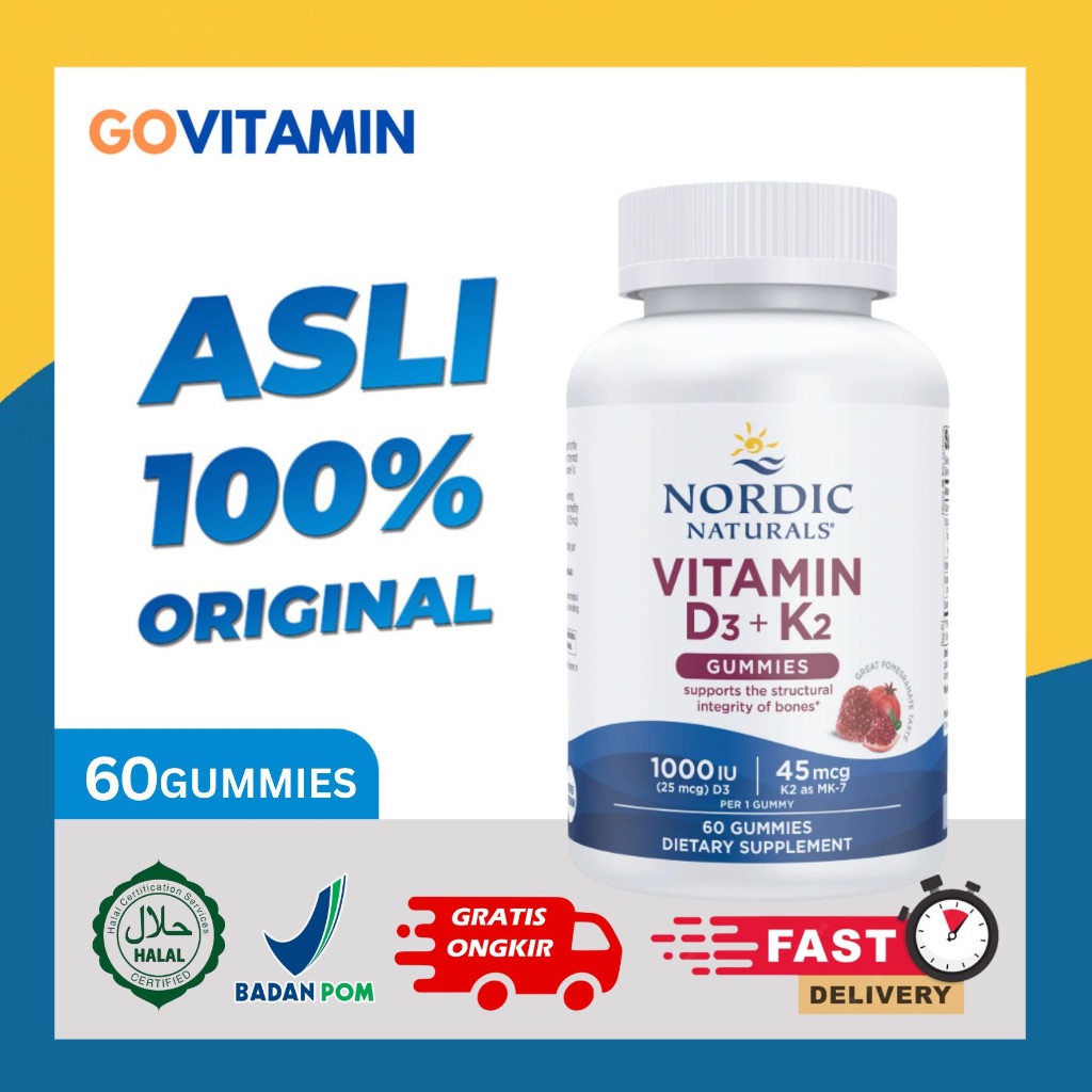Vitamin D3+K2 Gummies Nordic Naturals isi 60