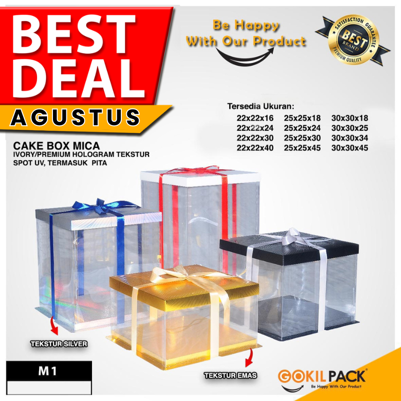 

Cake Box Kotak Kue Mika Transparan Dus Hadiah - Tutup Mika 22x22