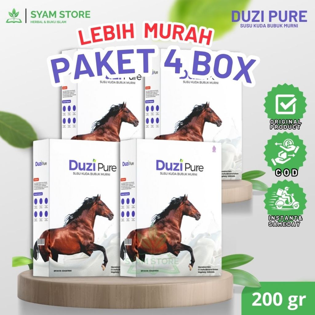 

Duzi Pure Susu Kuda Asli 4 Box Kuda Lombok Bubuk Herbal