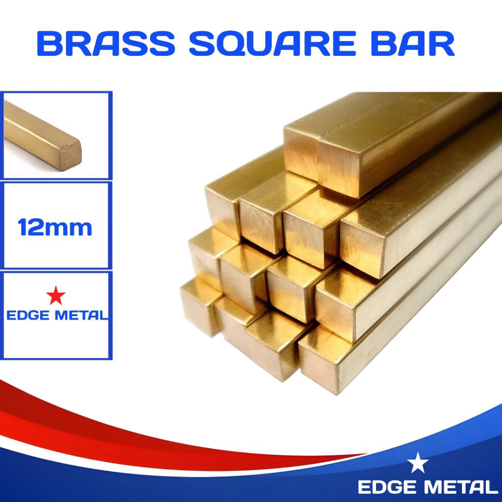 AS KOTAK KUNINGAN 12MM X 12MM | AS KUNINGAN SEGI EMPAT 12MM | PER 1CM