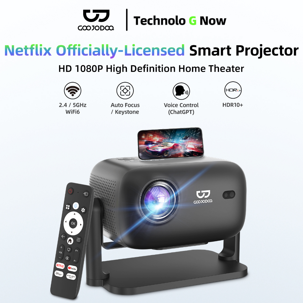 GOOJODOQ Proyektor Profesional Android 4k Wifi Full Hd 1080p 15500lm Suporta Android Sincroniz a