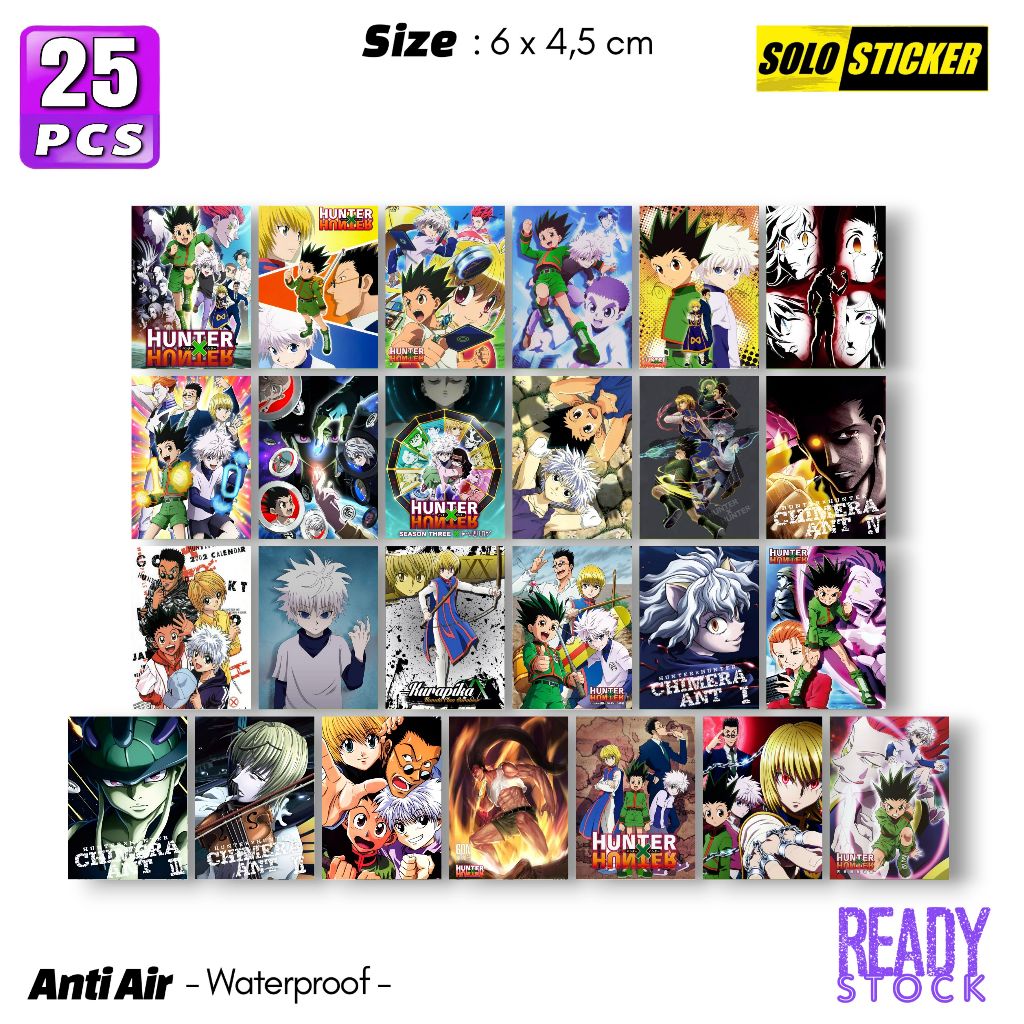 

Stiker Anime Hunter X Hunter Paper Hologram Waterproof Sticker Dekorasi Koper Laptop Journal Tumbler