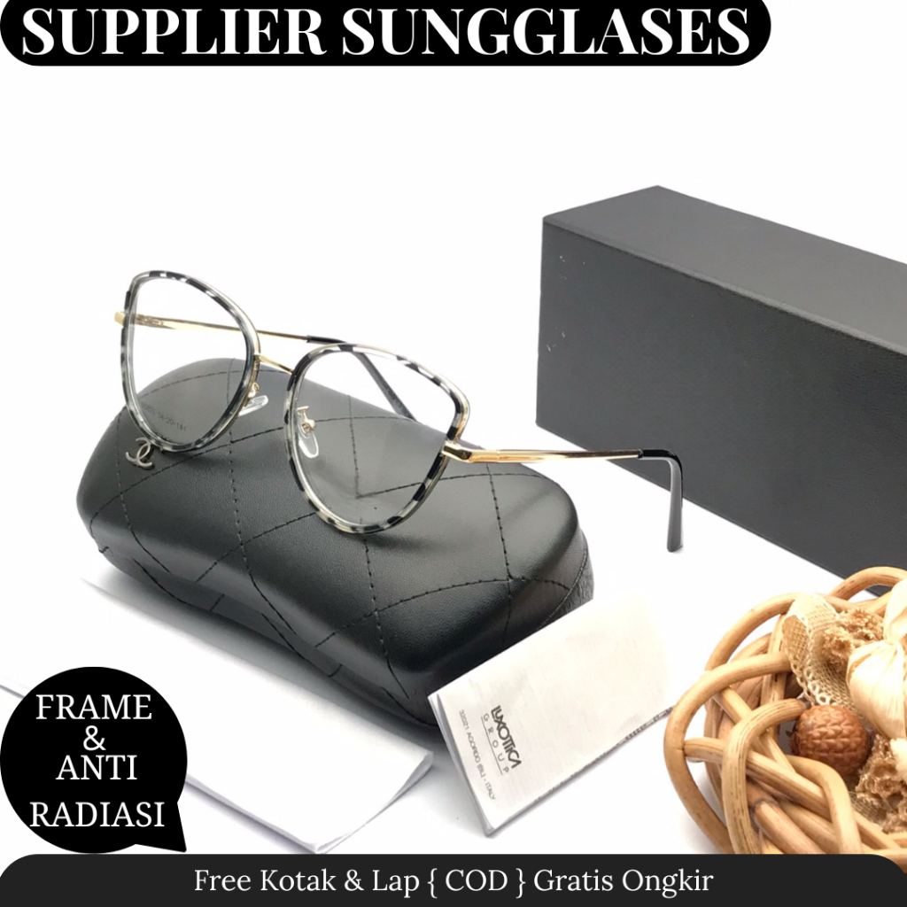 Kacamata Frame Fashion 95825 Premium Anti UV Protection - New