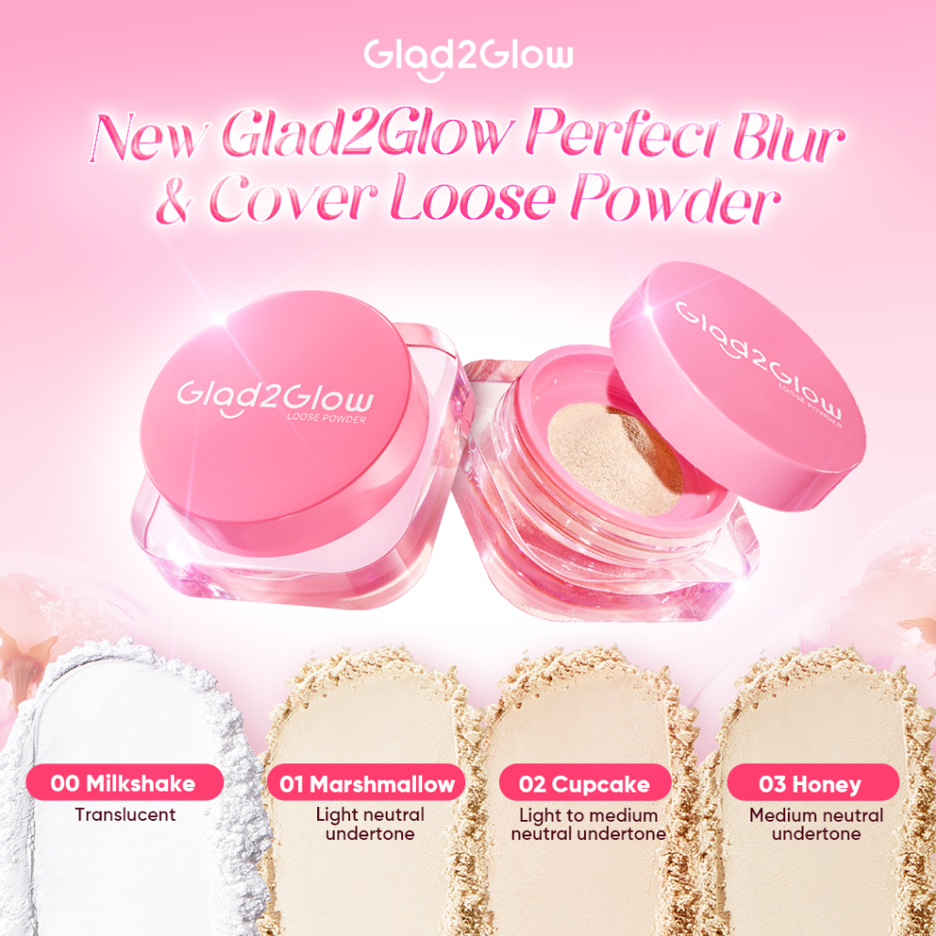 Glad2Glow Perfect Blur&Cover Loose Powder Finishing Kontrol Minyak Tahan Lama Anti Luntur Halus Semp
