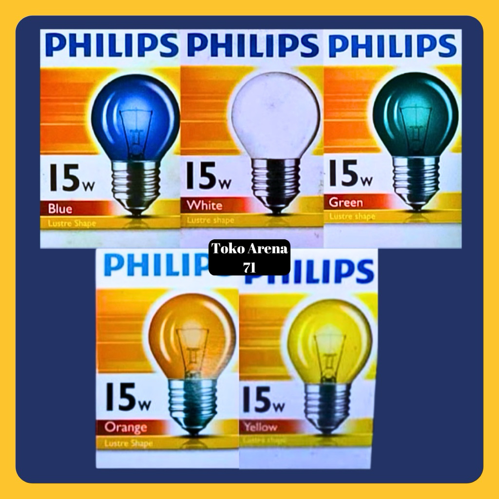 Lampu Bohlam Pijar Siawet 15W 15 Watt Dekor Hias Warna Warni Philips 15Watt 15 W