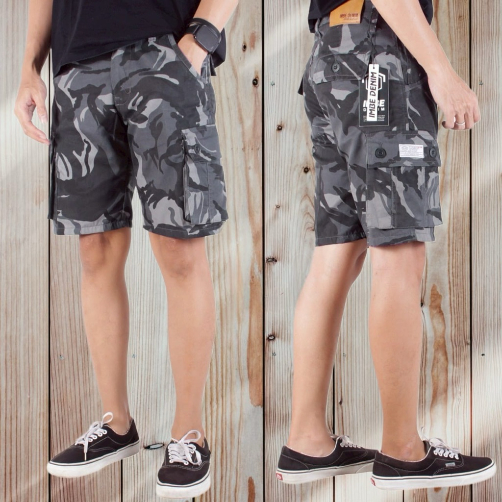 Celana Cargo Loreng Pendek Pria Dewasa