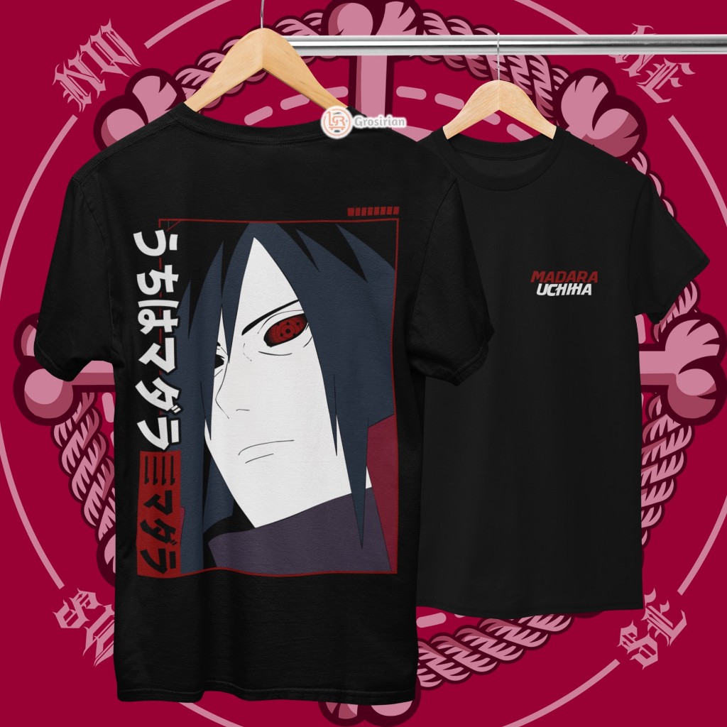 KAOS UCHIHA MADARA - KAOS BAJU MADARA UCHIHA ANIME NARUTO, KAOS SABLON, SABLON DTF