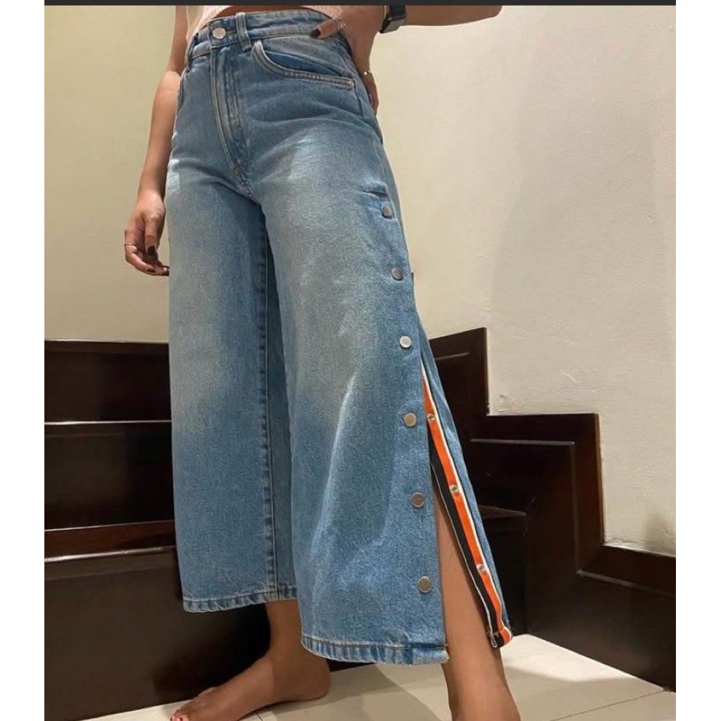 Preloved Zara kulot slit jeans