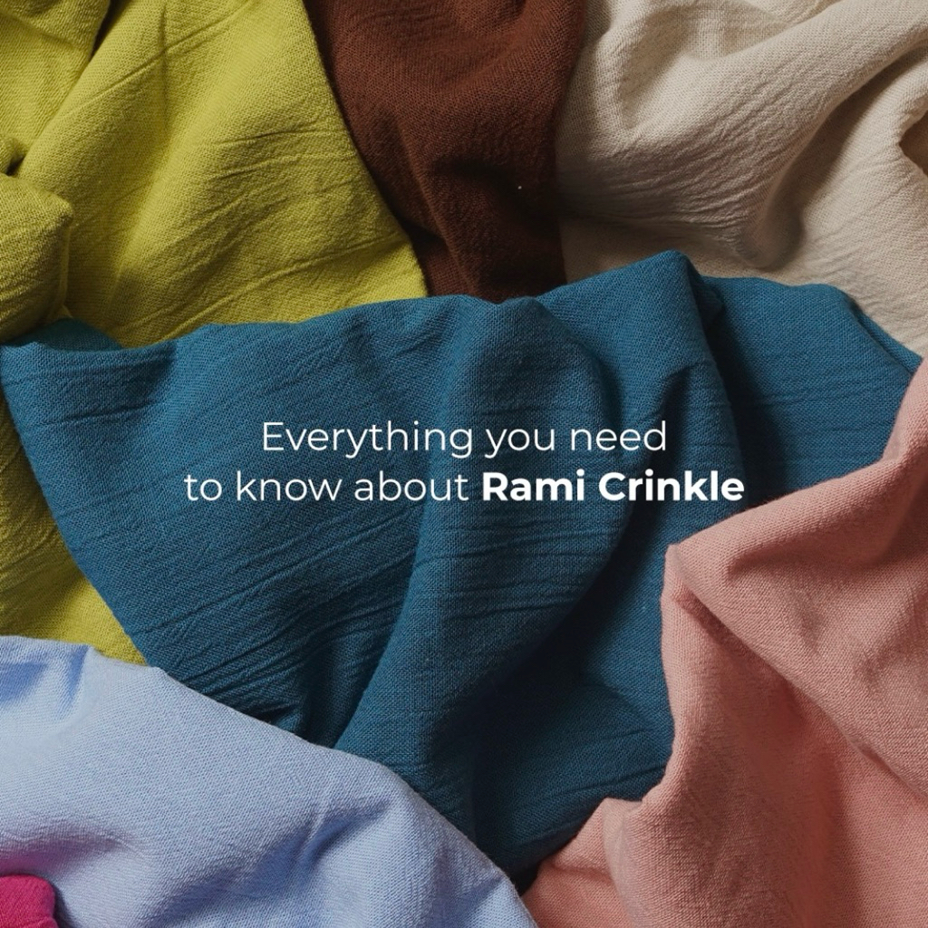 Kain Linen Crinkle Meteran - Lebar 150cm - Adem Tidak Menerawang - Stretch & Bertekstur - Untuk Gami