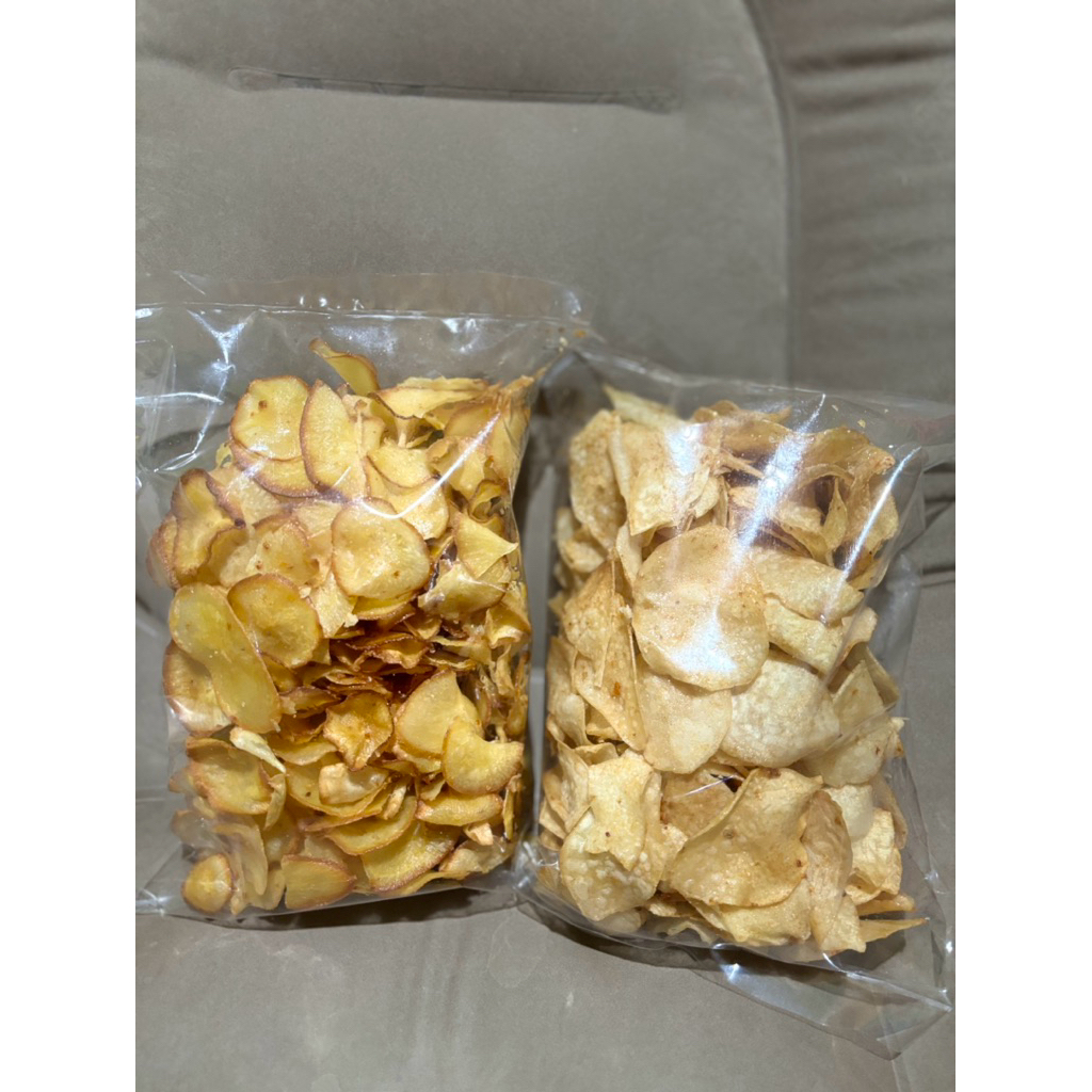 

kripik talas pedas dan singkong pedas manis