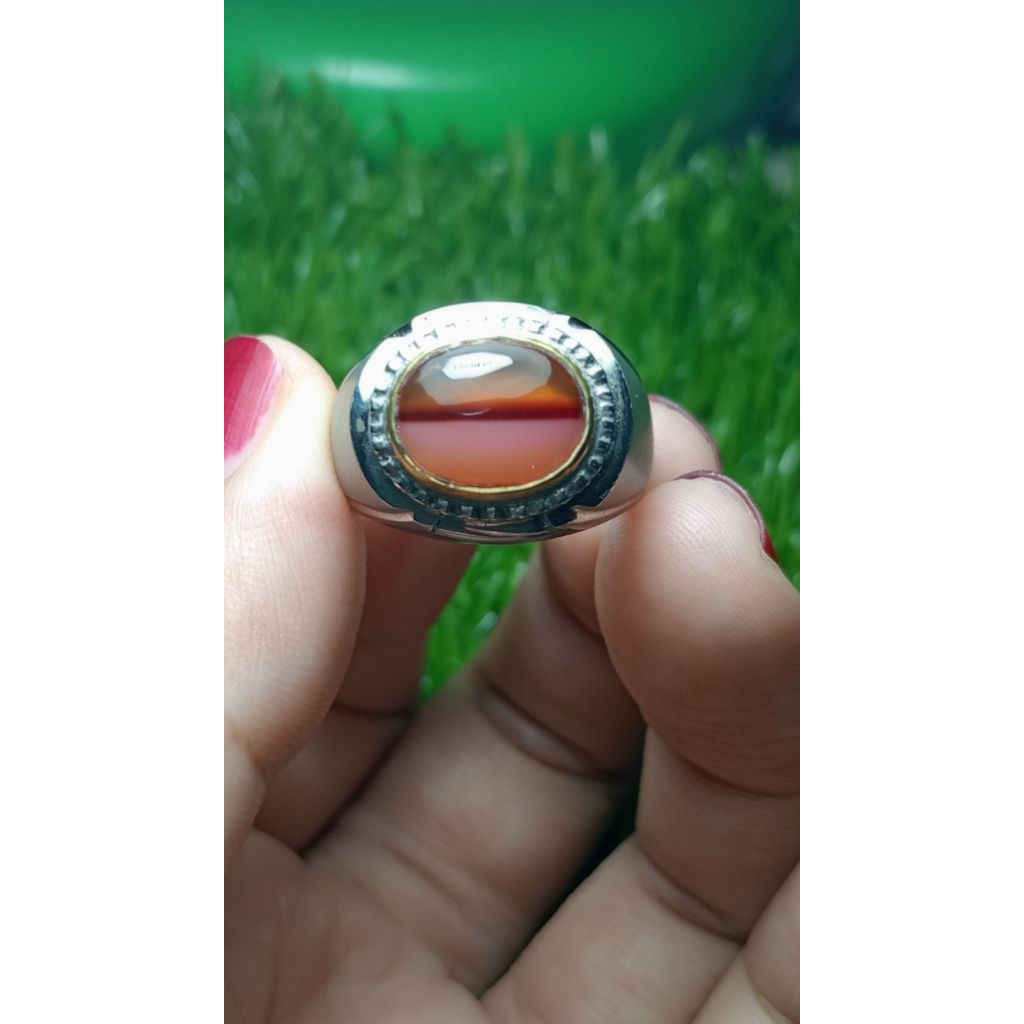 batu cincin akik merah putih