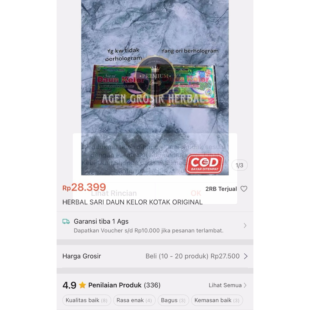 

CUSTOM ORDER DAUN NYA KELORR