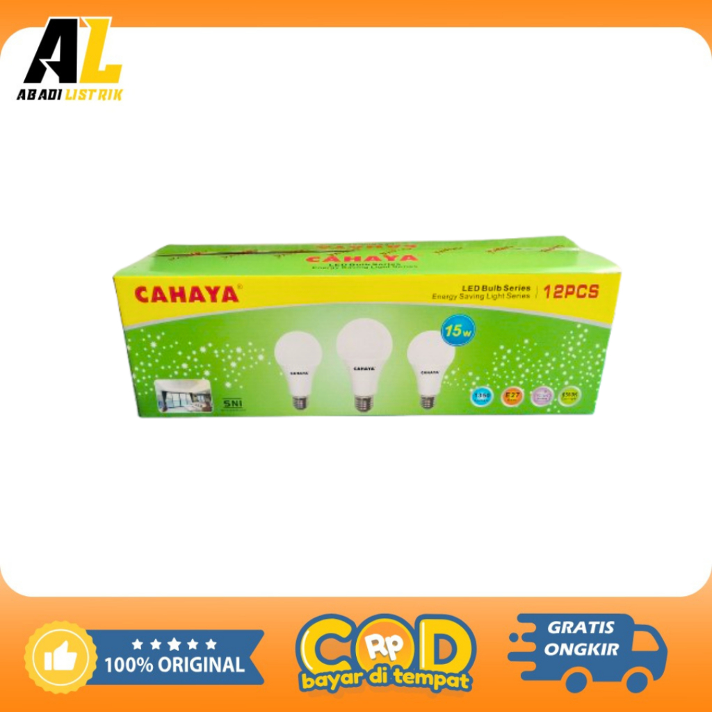 [Grosir] Lampu LED Cahaya 15 Watt Putih SNI 1 Pack / Isi 12 Pcs