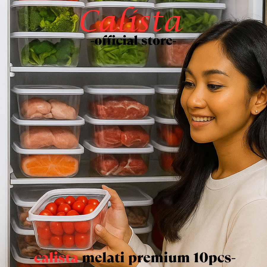 [ CALISTA ] BOX CONTAINER PREMIUM MELATI 10PCS WADAH PLASTIK KOTAK STORAGE LACI KULKAS KEDAP UDARA