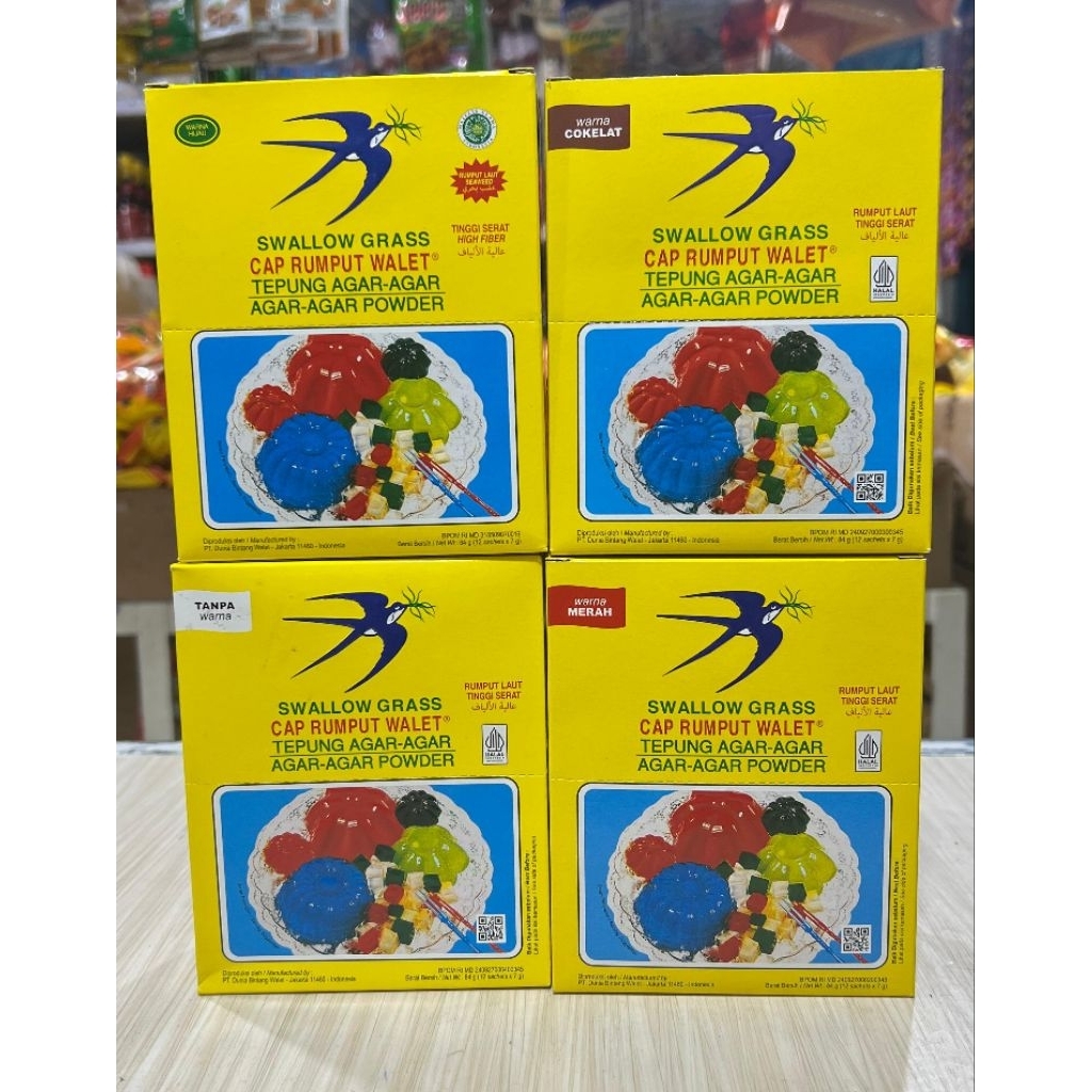 

Agar Agar Swallow Grass Cap Rumput Walet 84 gram (12 Sachet x 7 gram)