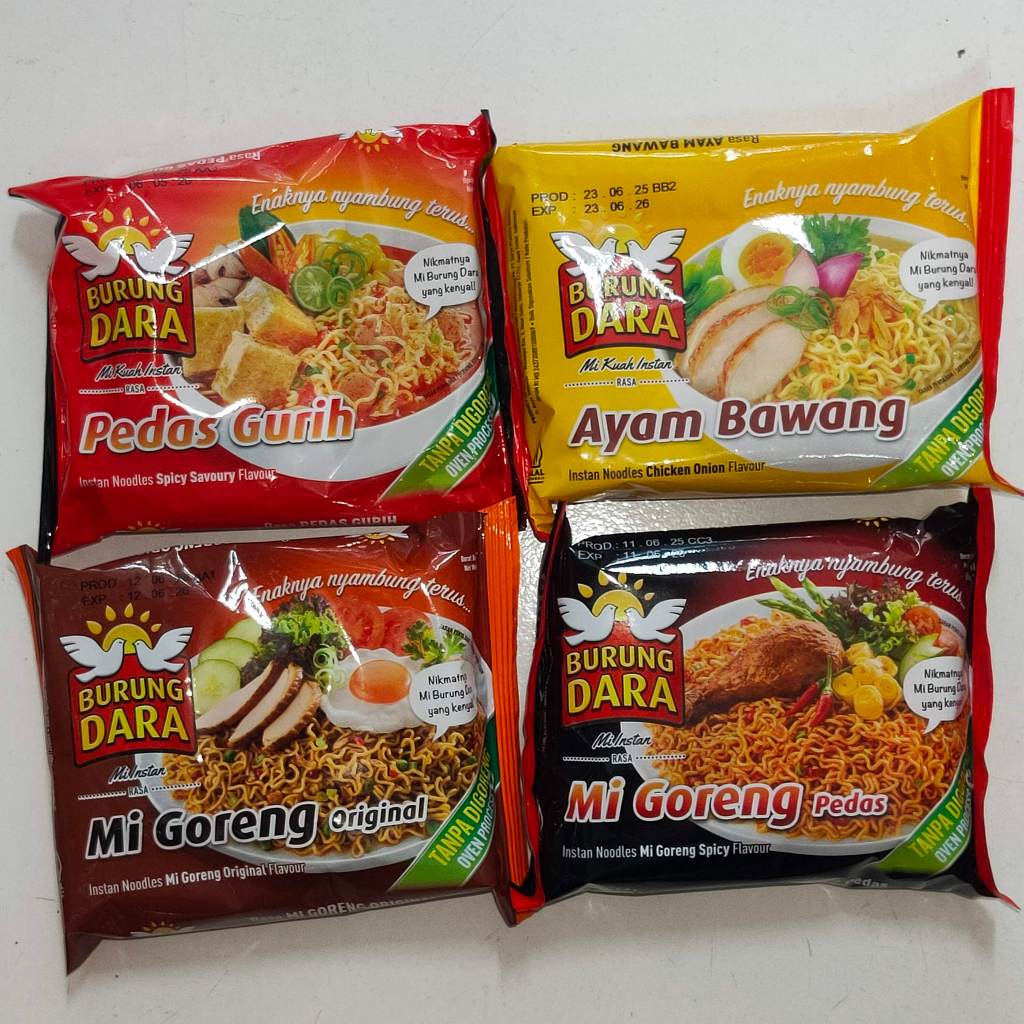 

BURUNG DARA Mie Instan 1pcs Ayam Bawang / Pedas Gurih / Goreng Ori / Goreng Pedas
