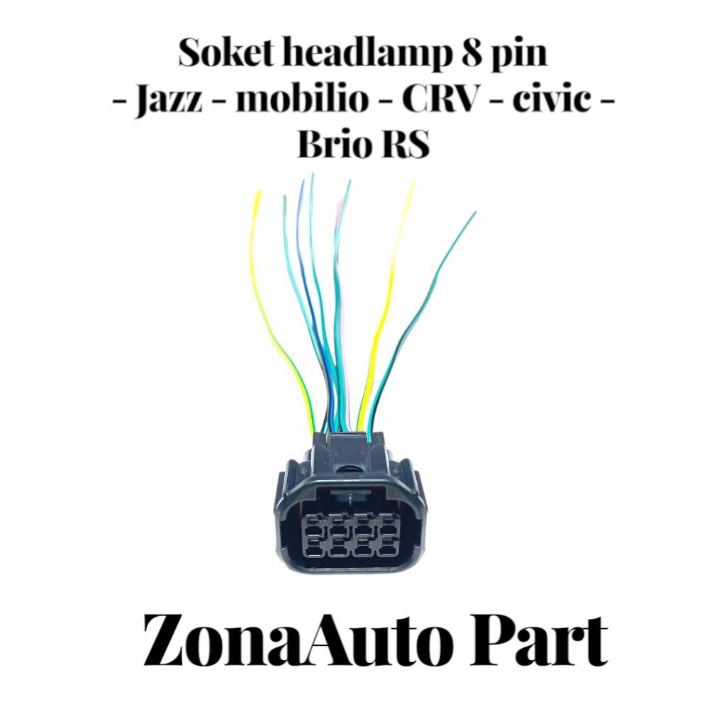 Kabel soket lampu depan soket headlamp 8 pin Honda Jazz mobilio CRV civic Brio RS