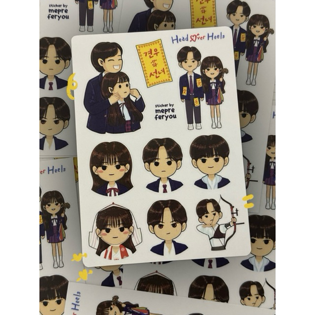 

head over heels sticker keychain mepreferyou