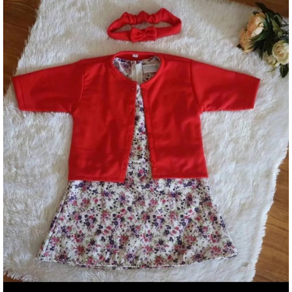1 set dress anak + outer