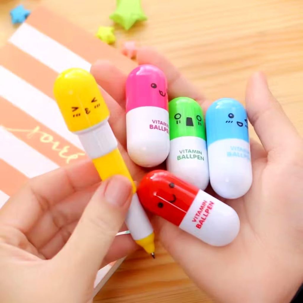 

Pulpen Kapsul Pen Unik Pena Vitamin Kapsul Pena Lucu Souvenir