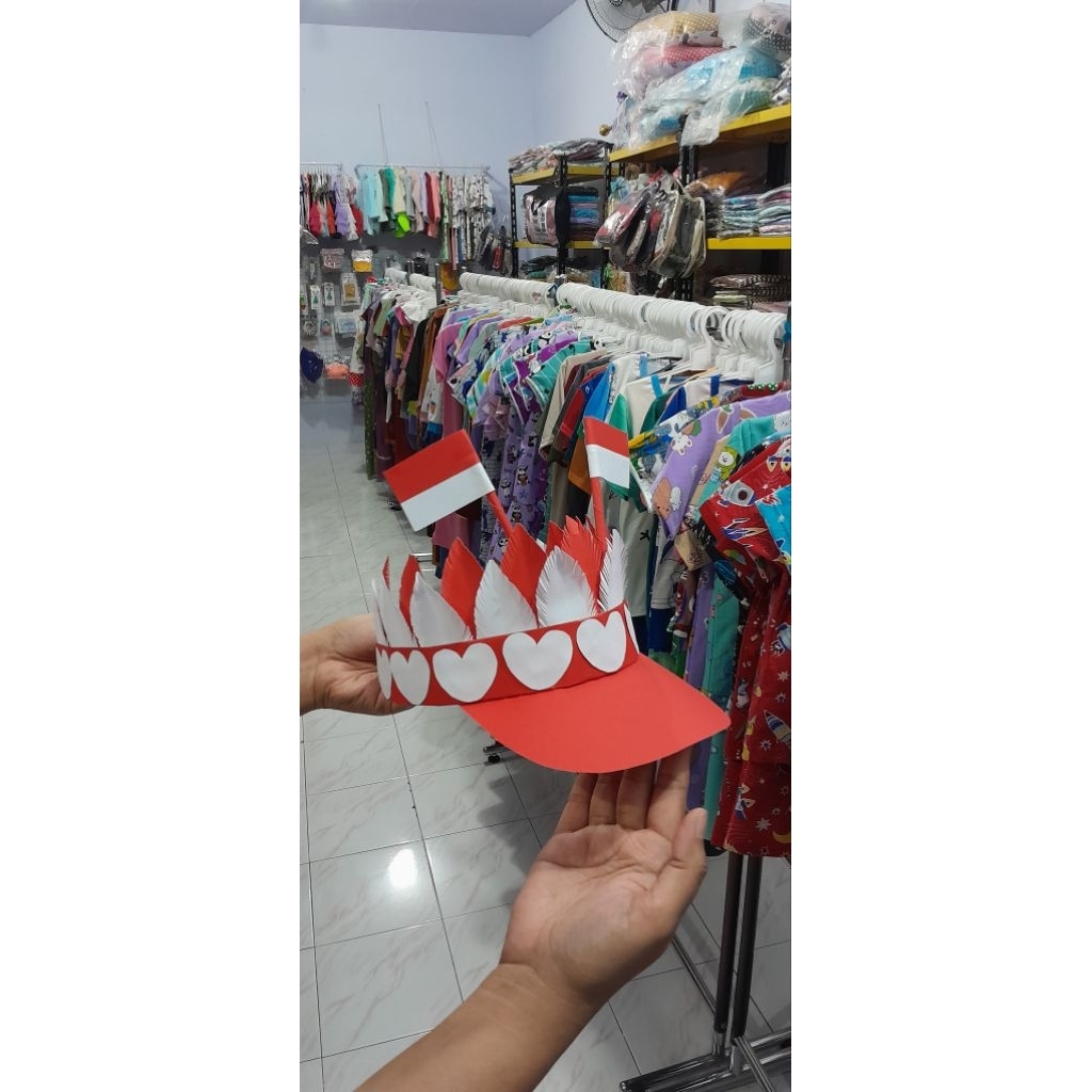 Bando Merah putih/Hiasan merah putih/Hiasan Kepala Agustusan/Mahkota tari/Hiasan Karnaval/Mahkota ke