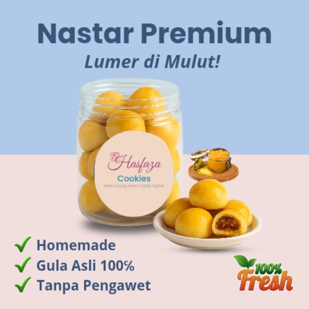 

Nastar Premium 250gr Kue Kering Lebaran Isi Selai Nanas Lembut Lumer Homemade Halal