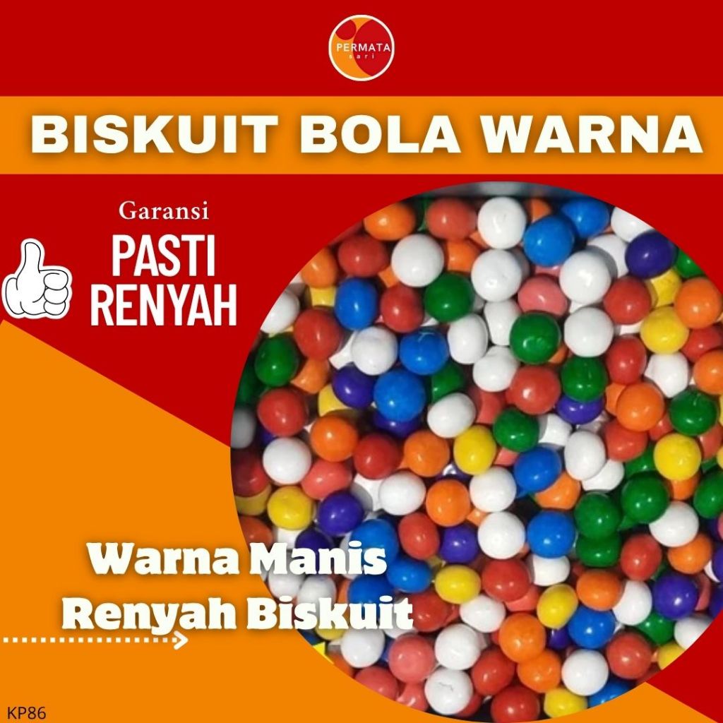

Biskuit Bola Warna 100Gram±/Biskuit Warna-warni/Cemilan Anak