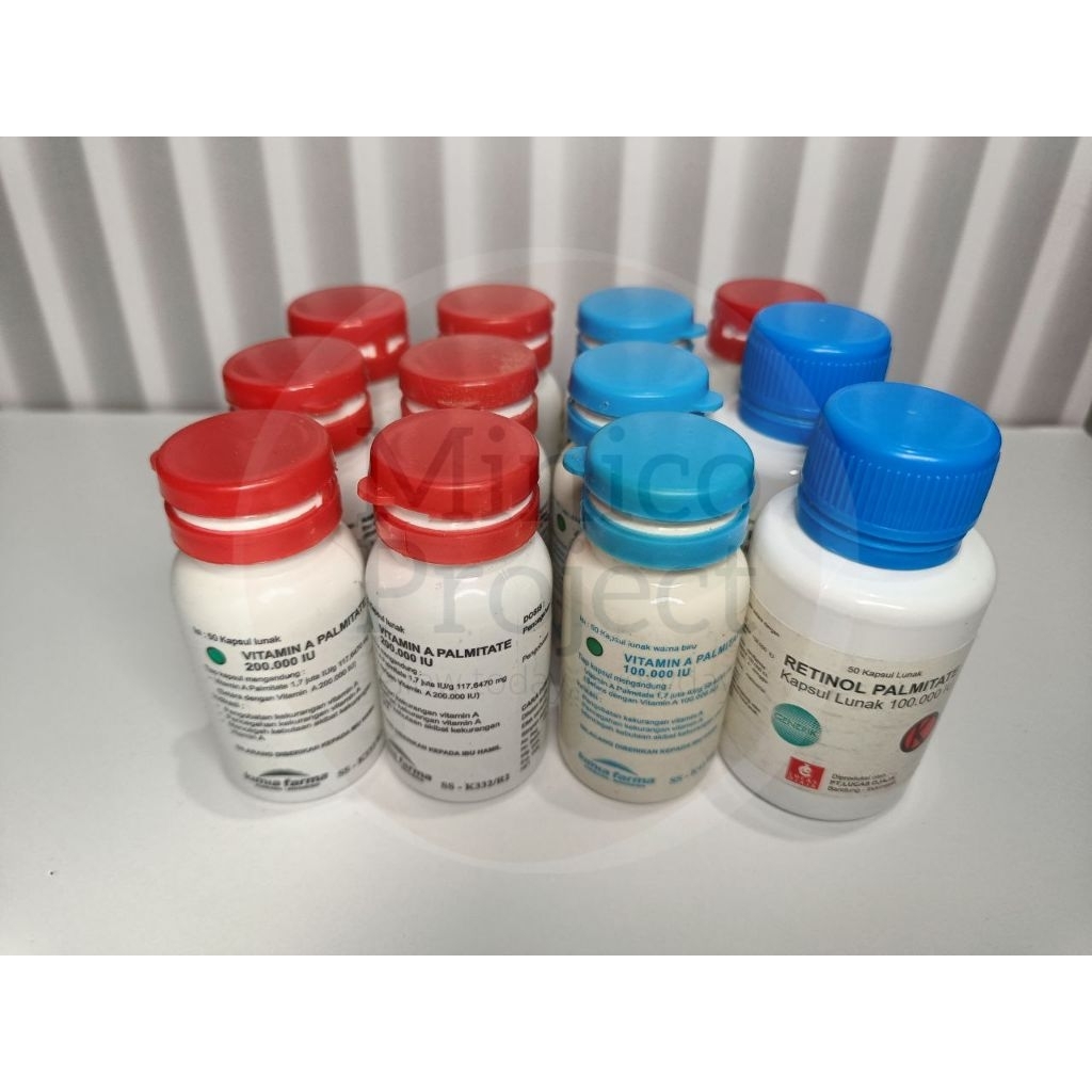 kapsul merah/biru VITAMIN A 200.000 100.000 IU-Vitamin ANAK kapsul posyandu Merah & Biru