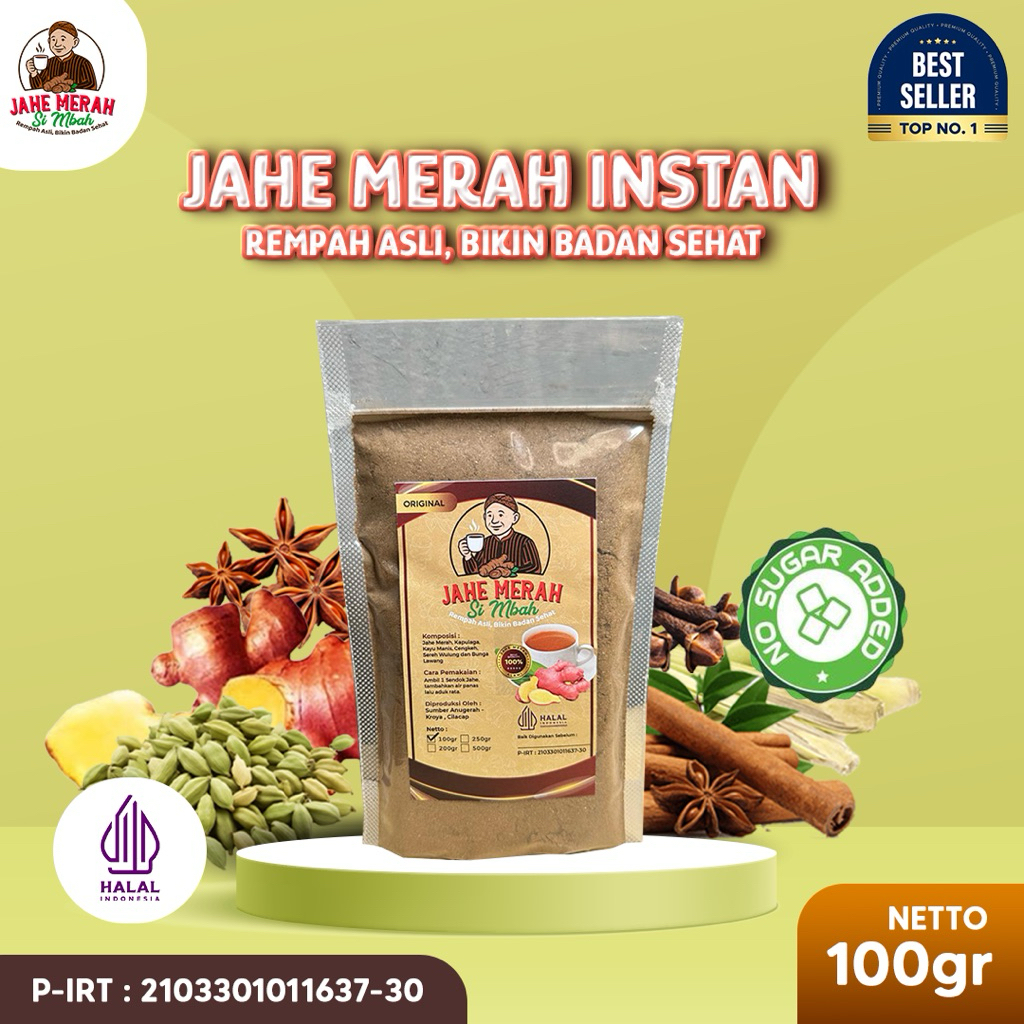 Jahe Merah Bubuk Instan Tanpa Gula – Minuman Jahe Hangat