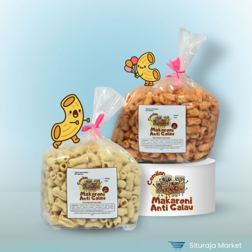 

[Cemilan Makaroni Anti Galau] - Makaroni Pedas/ Makaroni Original/ renyah dan gurih/ 250 gr