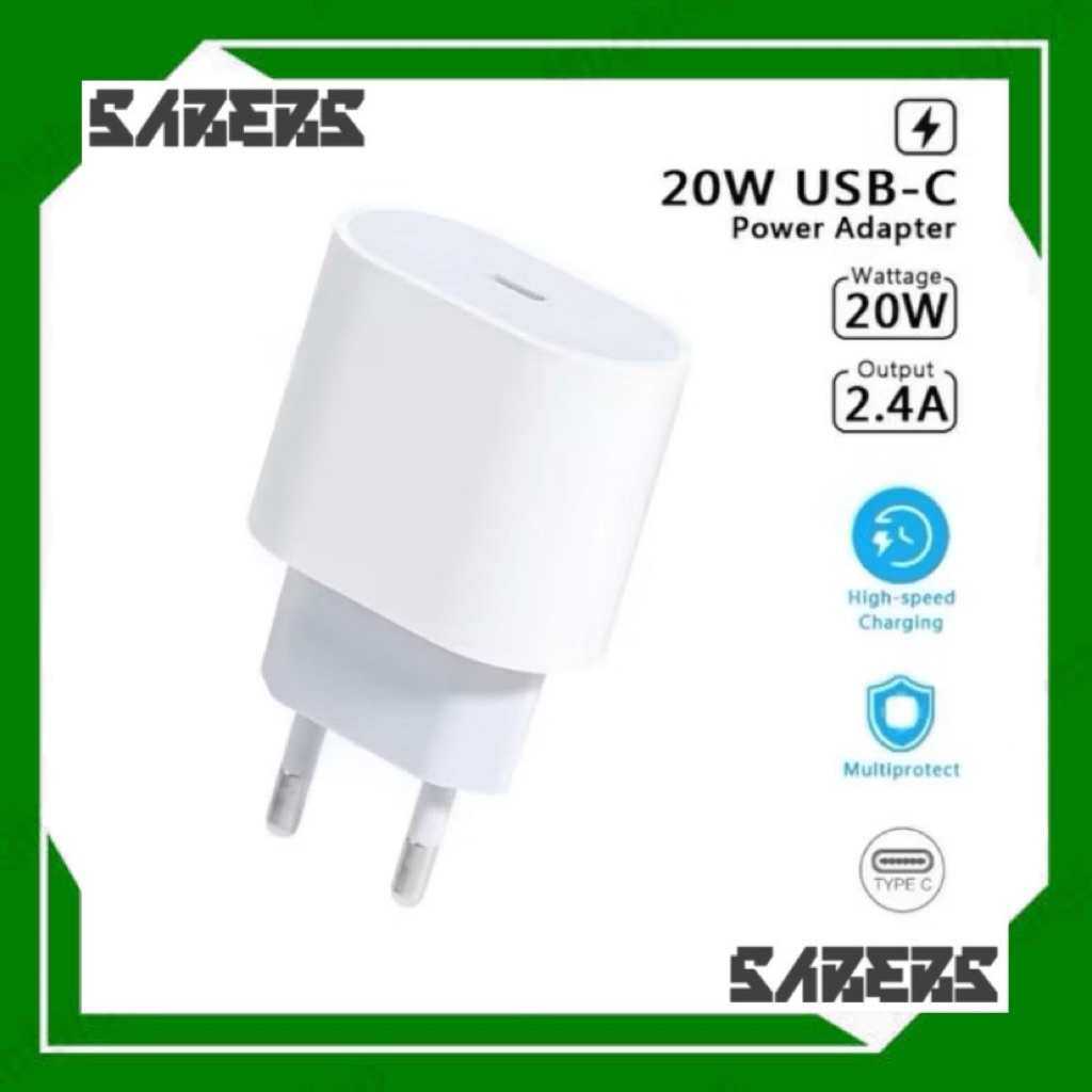 ADAPTOR 20 WATT BATOK ADAPTOR TYPE C IPHONE