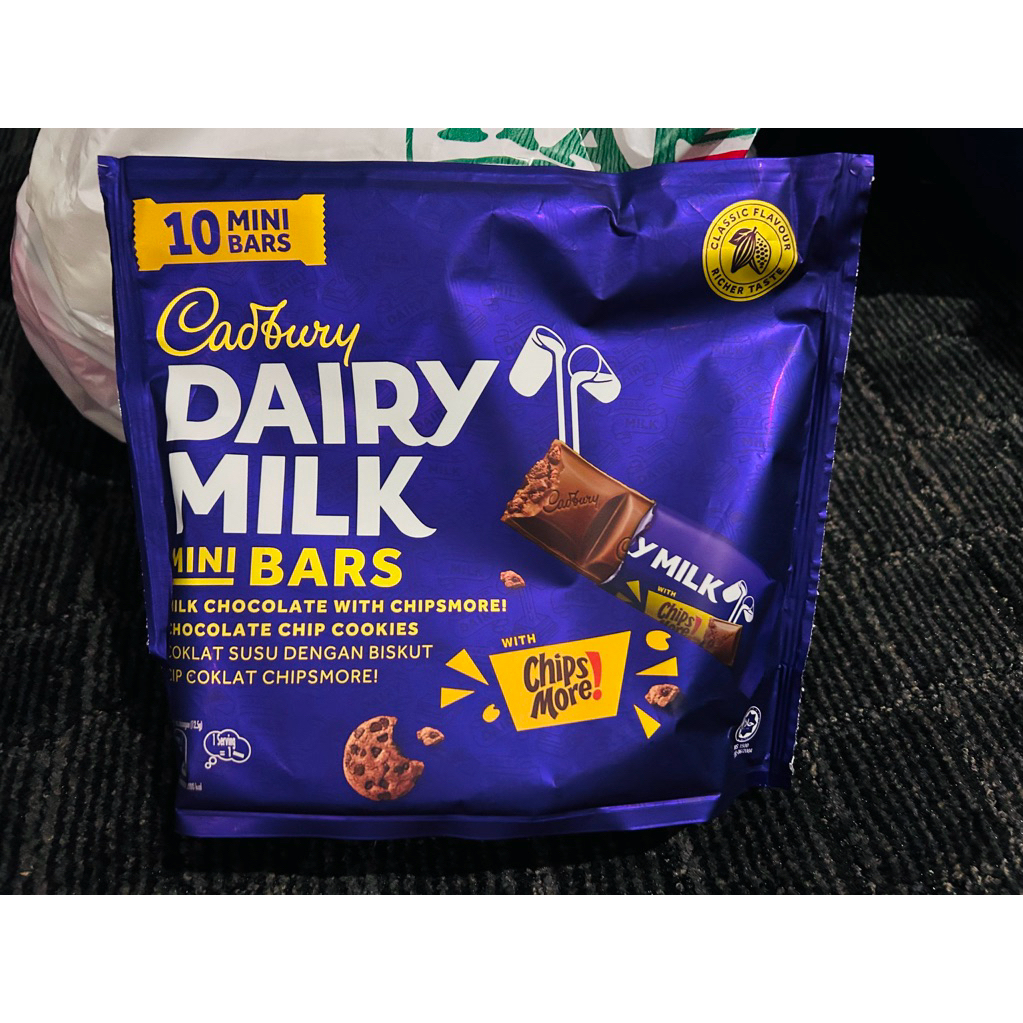 

cadburry mini bars with chipmore