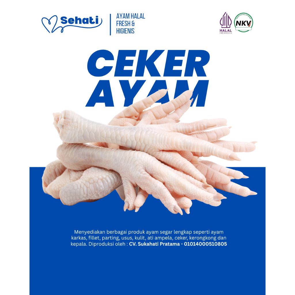 

Ceker / Kaki Ayam / Chicken Feet 100% Halal Higienis Certified Premium Quality