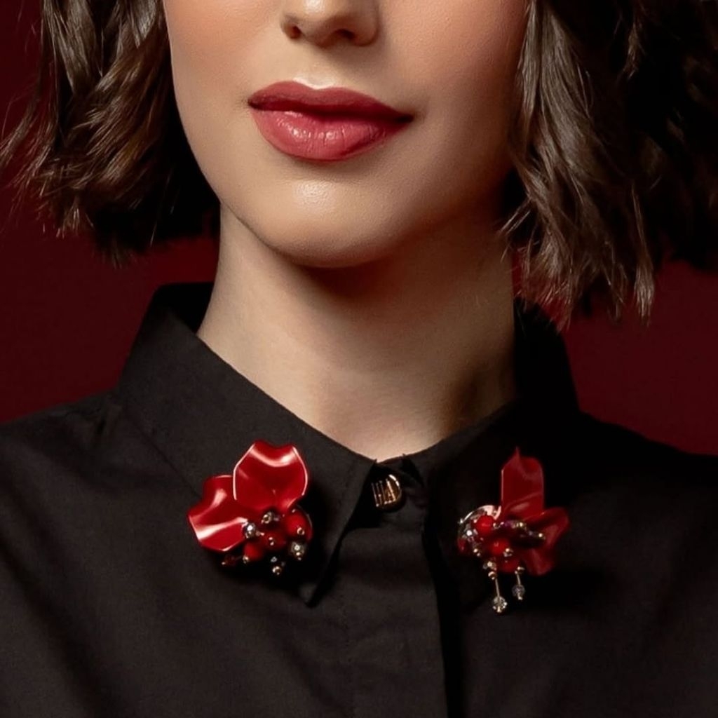 Red Necklace brooch christmas Series / independence Day collection / kalung bros handmade / kalung b