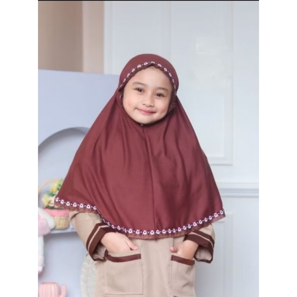 KERUDUNG MELATI SERAGAM UNTUK SD/ HIJAB MELATI WARNA PUTIH, HITAM DAN MERAH TUA