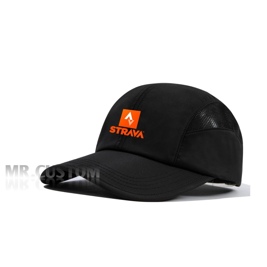 Topi Running Sport Strava Logo/ Topi Run Maraton/ Topi Sepeda Gowes Olahraga Dewasa