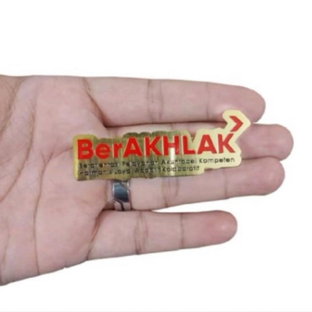 Pin BerAKHLAK ASN Magnet kuningan sepuh