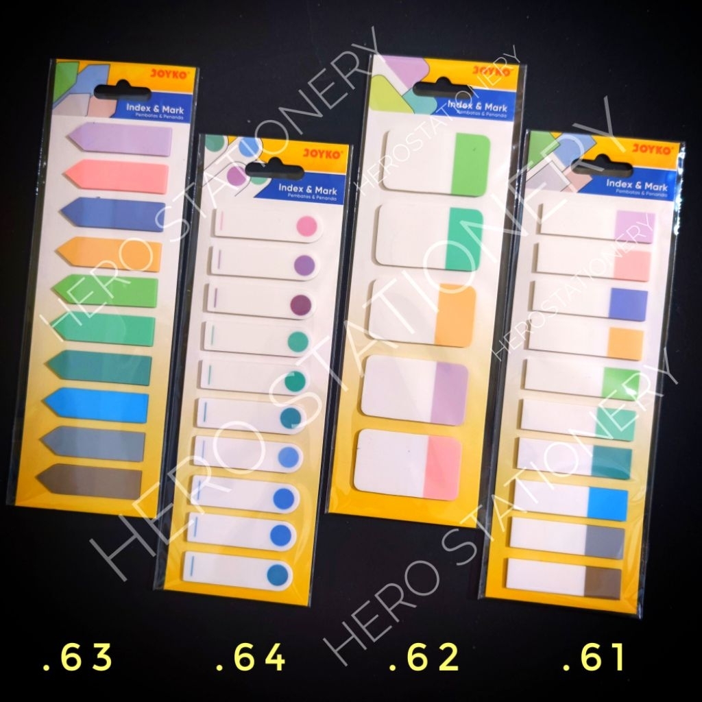 

Stiker sticker index mark pembatas buku plastik joyko IM-61 IM-62 IM-63 IM-64