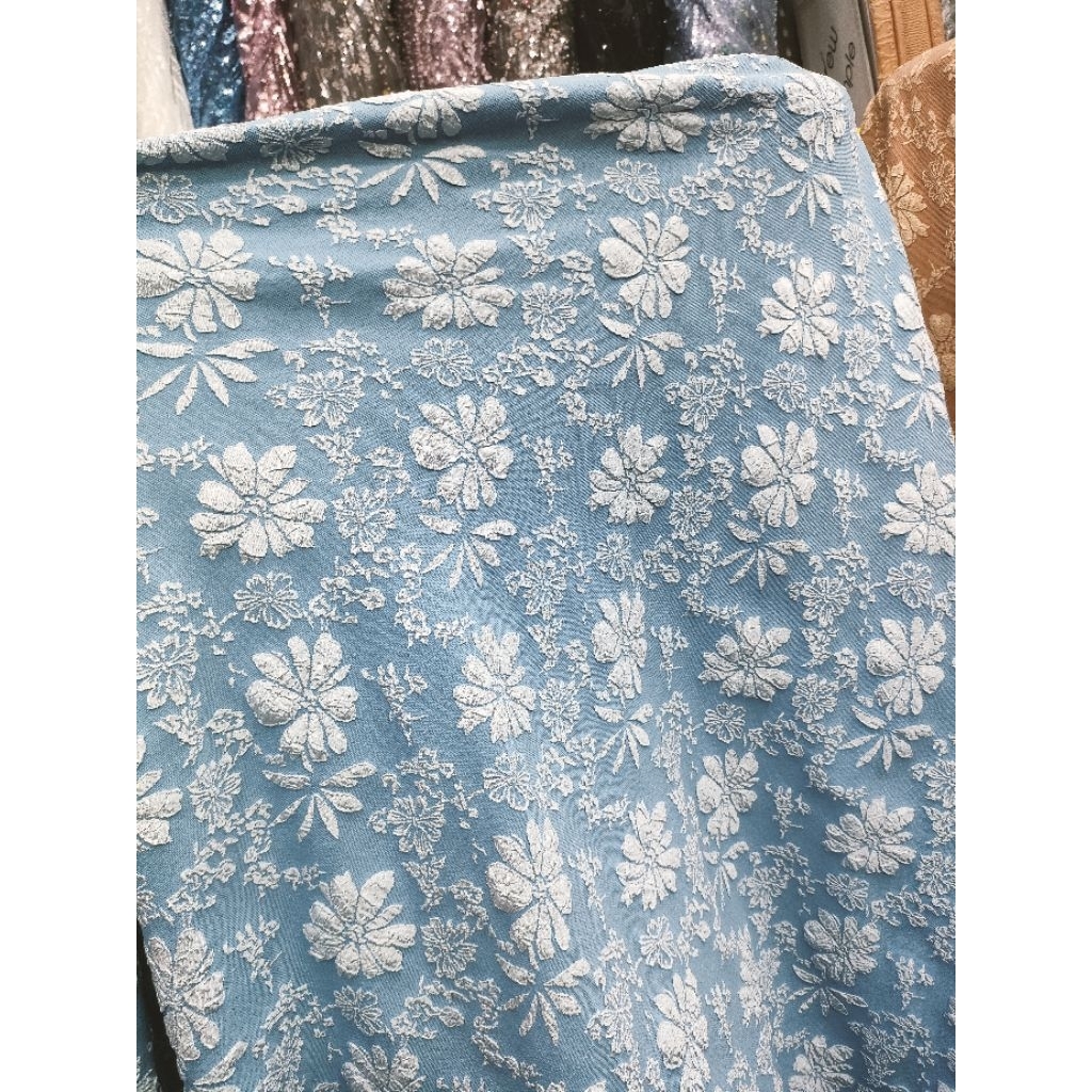 Kain Jaguard Fokuro Gradasi Embos Bangkok premium Elegan meteran