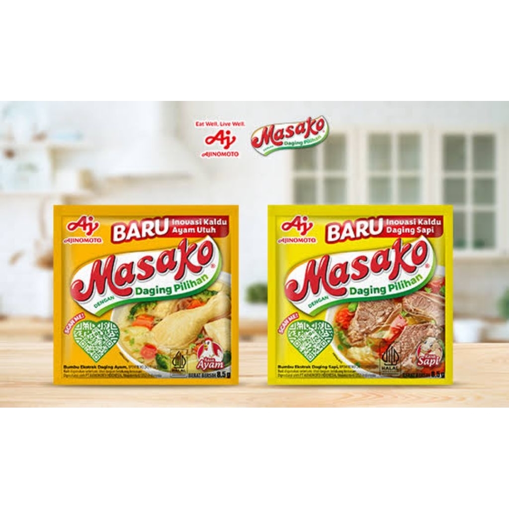 

MASAKO sachet 1 renceng x 12 pcs kaldu rasa ayam & sapi