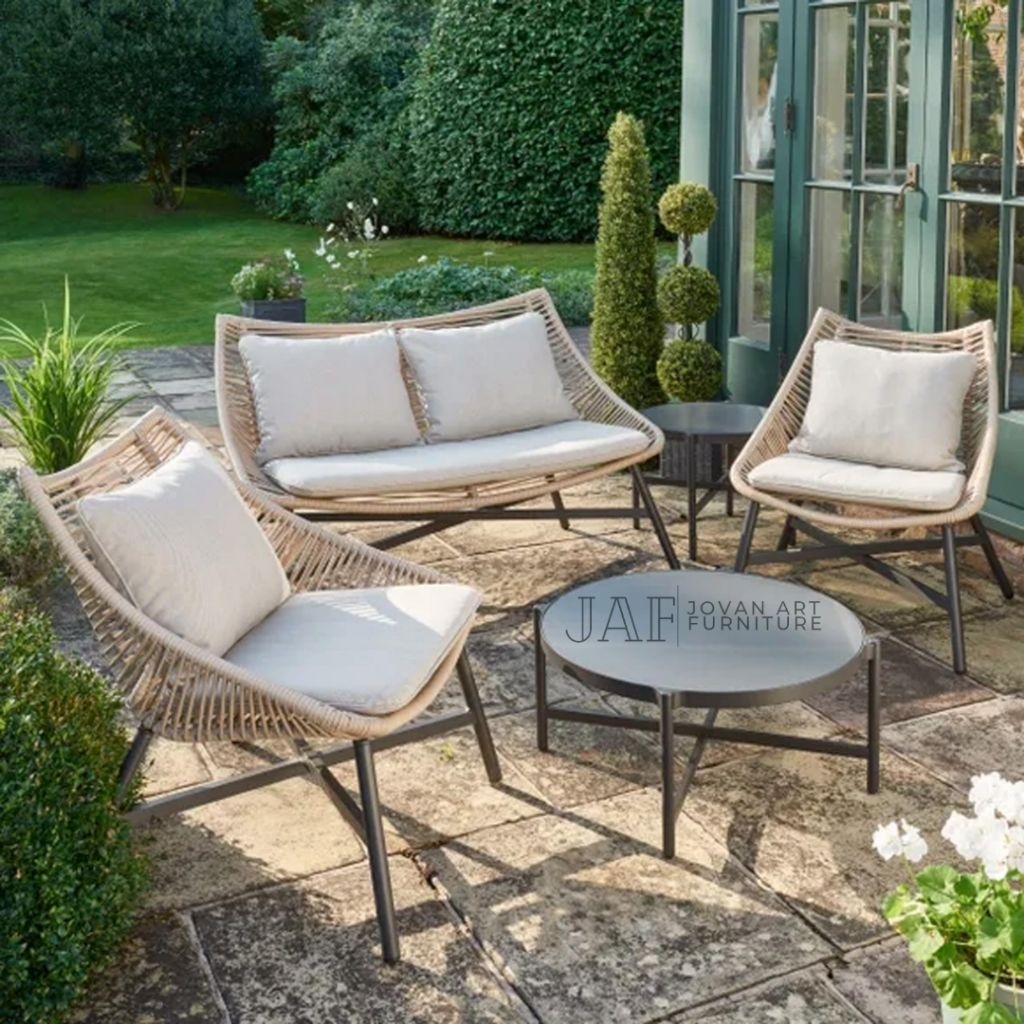 Set Kursi Tamu Kursi Teras Outdoor Rotan Sintetis - Jovan Art Furniture