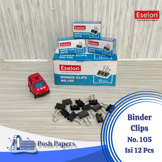 

BINDER CLIPS PENJEPIT KERTAS ESELON NO. 105 (1 PACK ISI 12 Pcs)