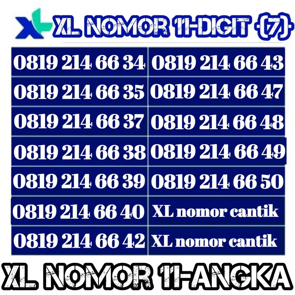 promo perdana XL nomor cantik 11digit (Cek Deskripsi)
