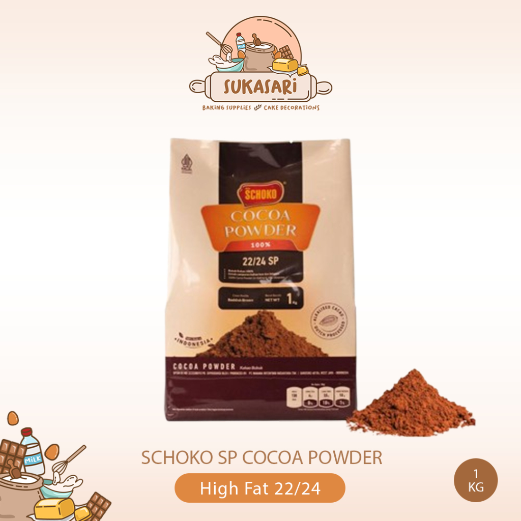 

SCHOKO SP 22/24 Cocoa Powder 1 Kg / Coklat Bubuk High Fat 22/24