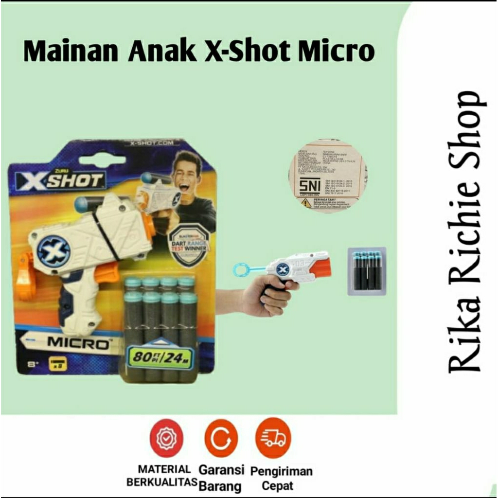 Mainan Anak Tembakan + Peluru 8+ EMCO XSHOT Micro SNI