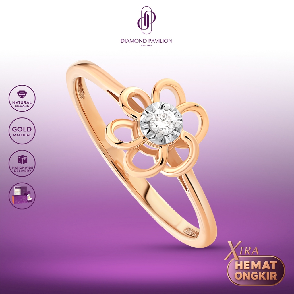 Diamond Pavilion Cincin Emas Batu Berlian Perivelle Ring