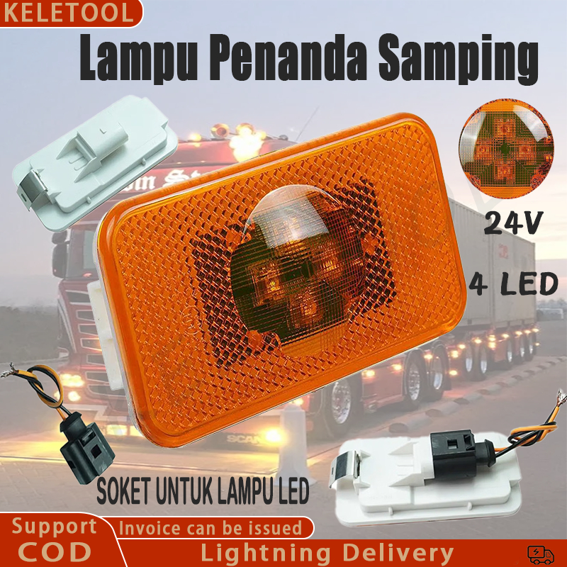 10pcs Lampu Sein Samping Truk LED Lampu Universal Penanda Samping Lampu Lampu Variasi Truk Lampu Ren